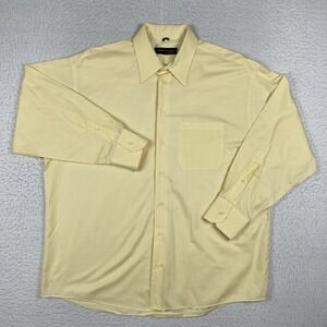 Kenneth Cole‎ Shirt Mens 17-32/33 Yellow Workwear Business Casual Office Preppy